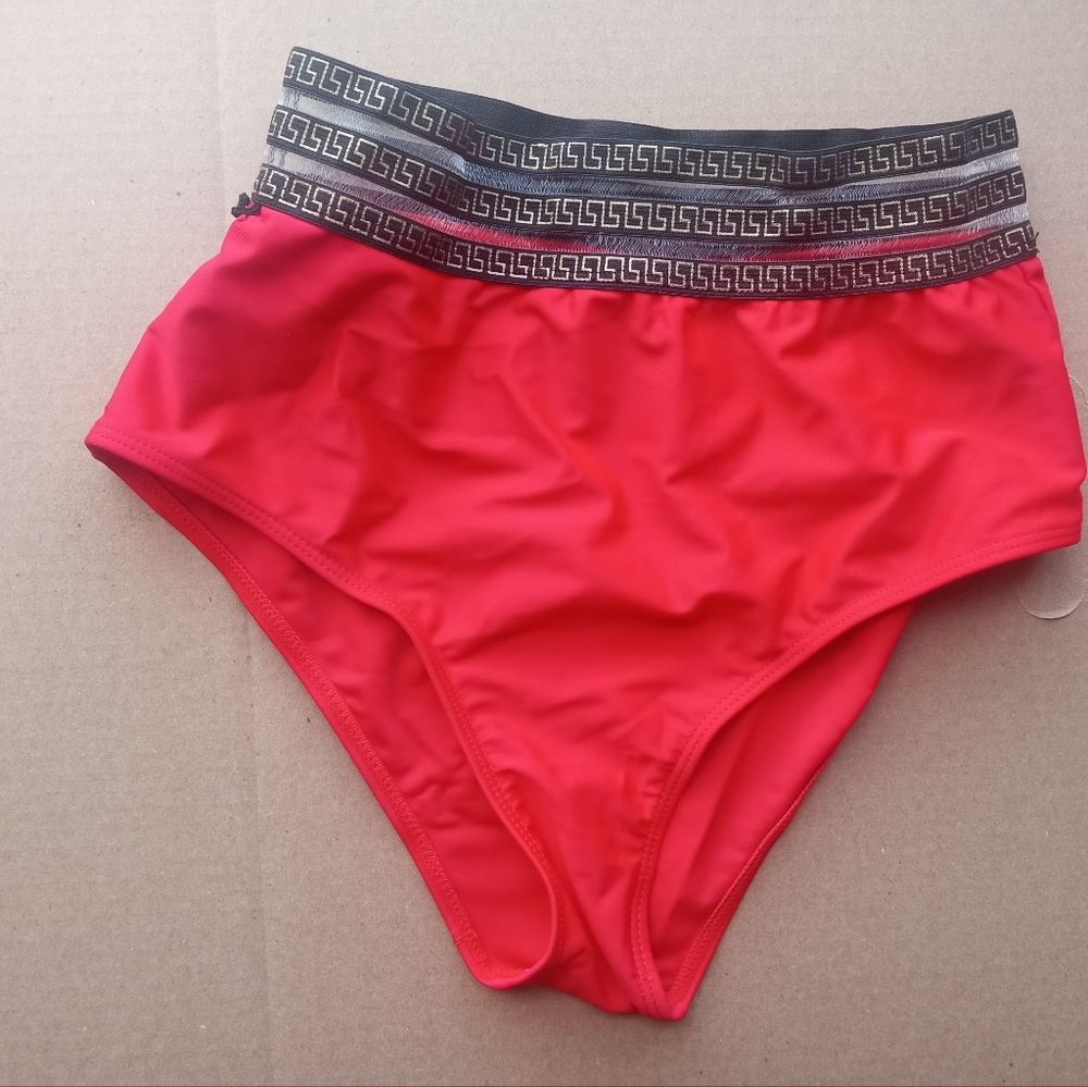 Red bathing suit bottom, swimwear